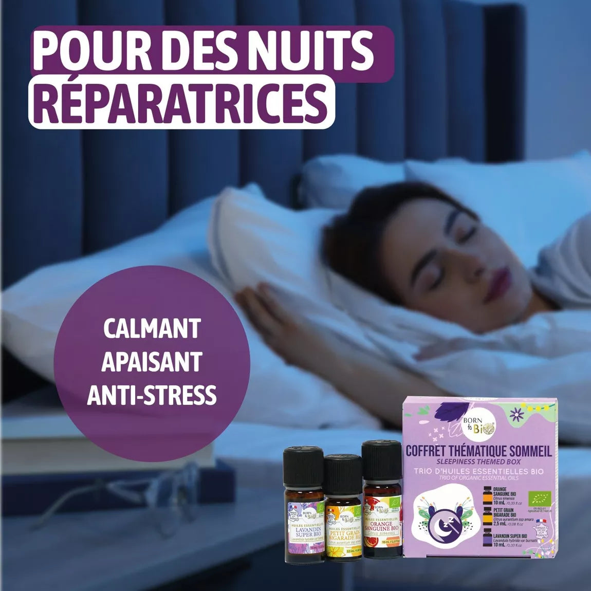 Sleep themed box - Trio of certified organic essential oils